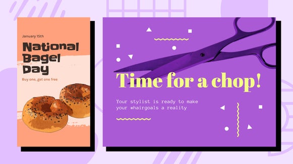 background remover for marketing materials featured image – purple background with a social media post and postcard