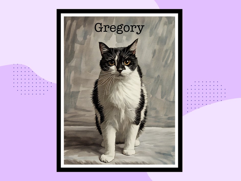gregory gfx 3 watercolor applied to cat portrait