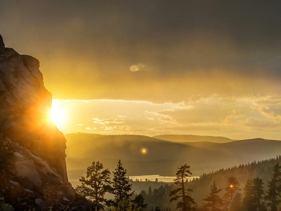 mountain after lens flare